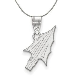 Sterling Silver Florida State Medium Pendant Necklace - 24 Inch